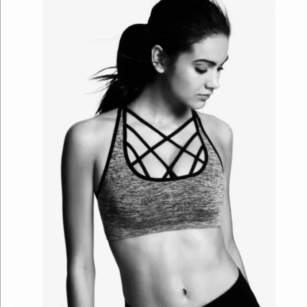 Victoria’s Secret Victoria Sport VSX sports bra Crisscross Cage Strappy blue M
